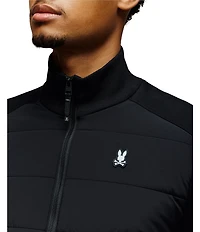 Psycho Bunny Michael Mixed Media Stand Collar Jacket