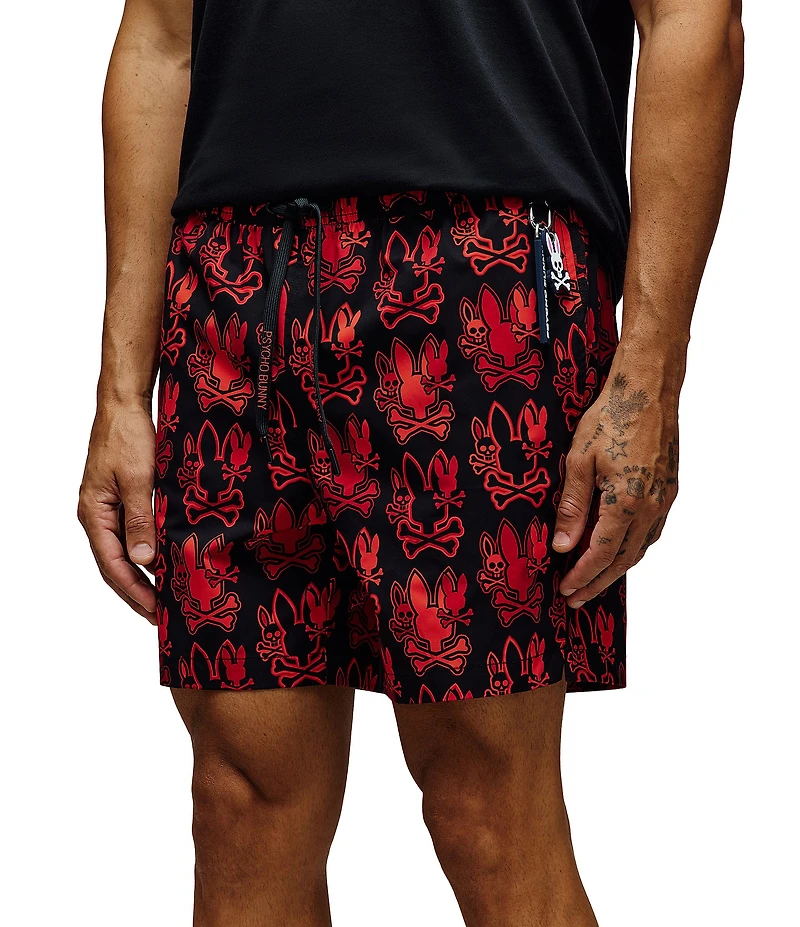 Psycho Bunny Olden Allover Print Swim Trunks