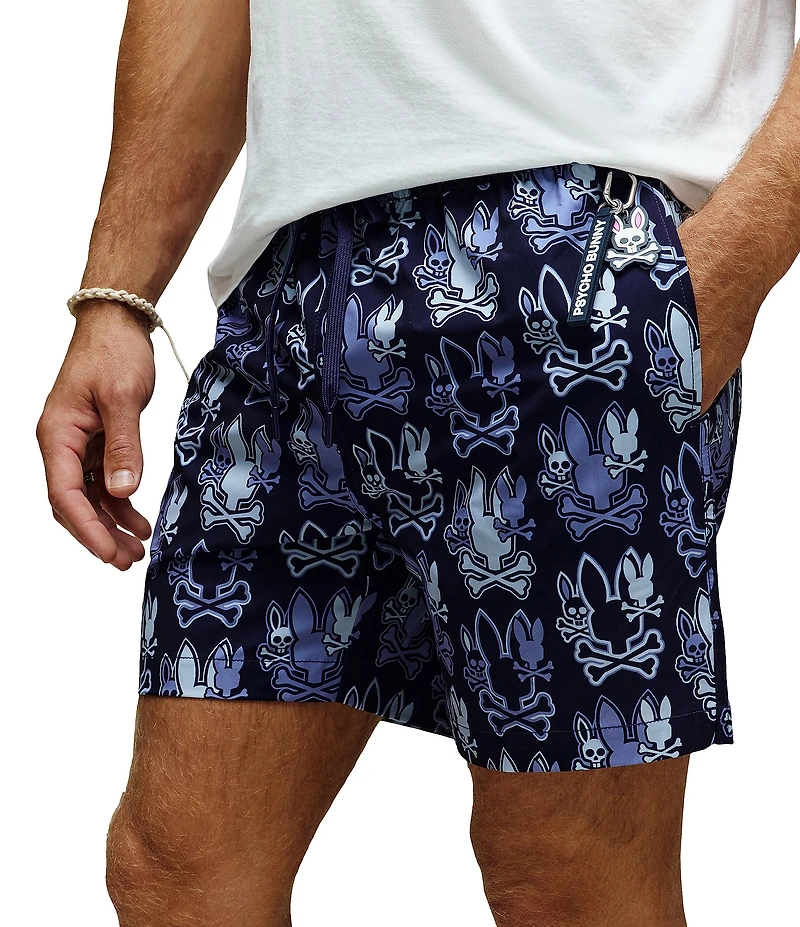 Psycho Bunny Olden Allover Print Swim Trunks