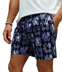 Psycho Bunny Olden Allover Print Swim Trunks
