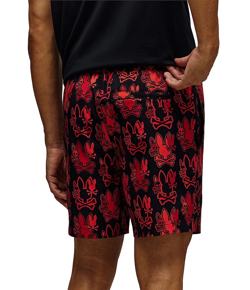 Psycho Bunny Olden Allover Print Swim Trunks