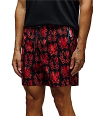 Psycho Bunny Olden Allover Print Swim Trunks