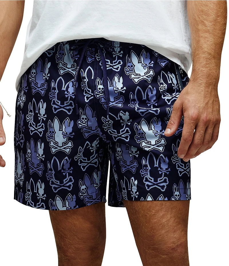 Psycho Bunny Olden Allover Print Swim Trunks