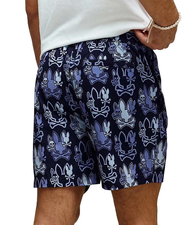 Psycho Bunny Olden Allover Print Swim Trunks
