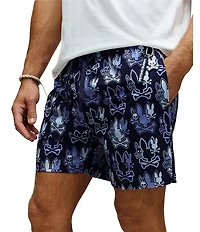 Psycho Bunny Olden Allover Print Swim Trunks