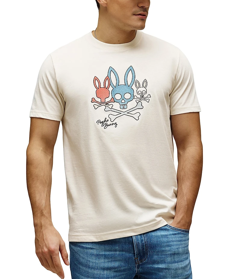 Psycho Bunny Oscar Embroidered Graphic Crew Neck Short Sleeve T-Shirt