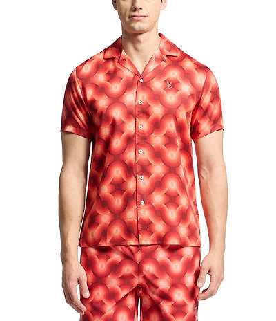Psycho Bunny Paros Tencel Short Sleeve Woven Camp Shirt