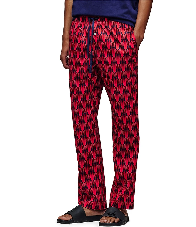 Psycho Bunny Patterned Poplin Woven Sleep Pants