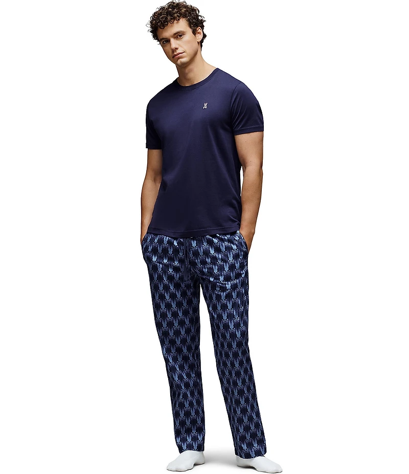 Psycho Bunny Patterned Poplin Woven Sleep Pants