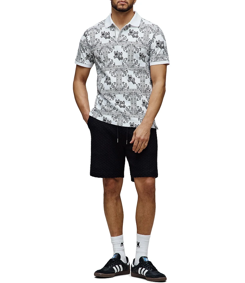 Psycho Bunny Polo Luke All Over Print Short Sleeve Polo Shirt