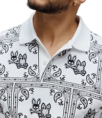Psycho Bunny Polo Luke All Over Print Short Sleeve Polo Shirt