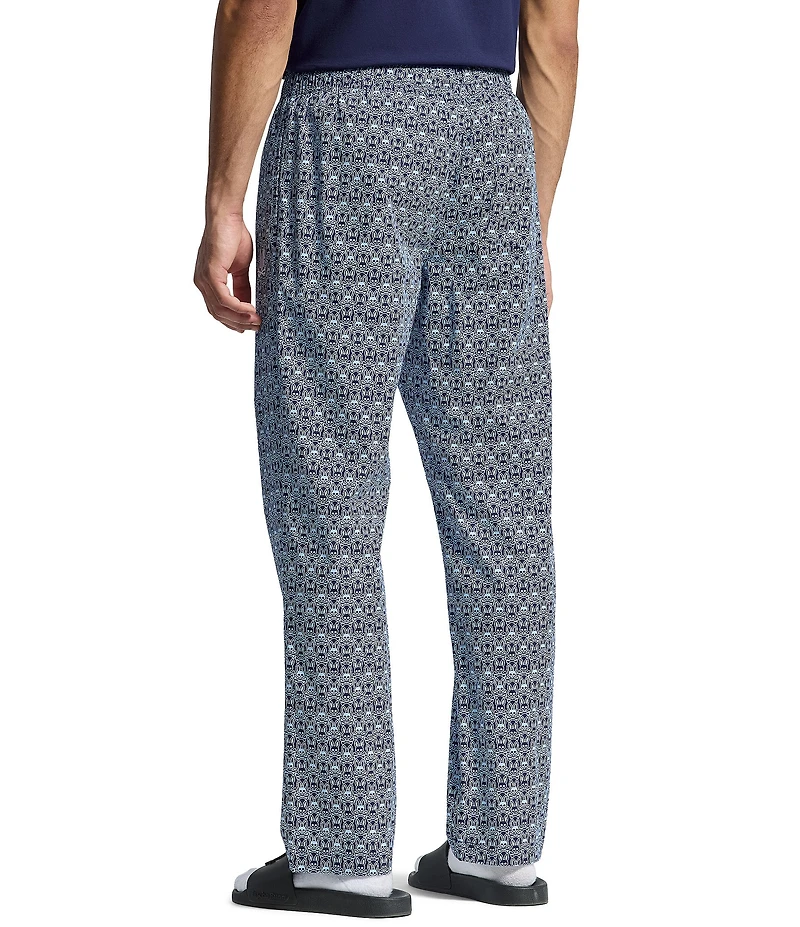Psycho Bunny Signature Bunny Printed Woven Poplin Pajama Pants