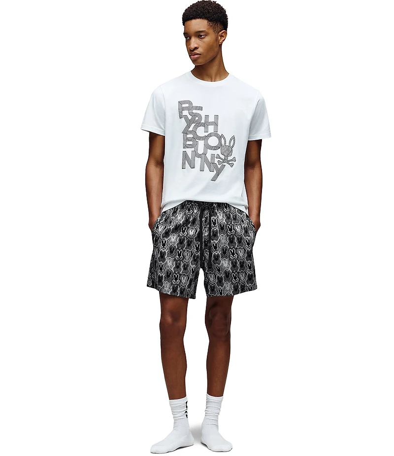 Psycho Bunny Printed Woven Poplin Shorts