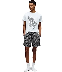 Psycho Bunny Printed Woven Poplin Shorts