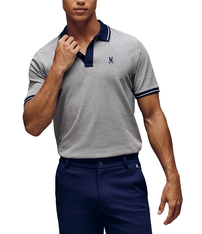 Psycho Bunny Quinton Textured Pique Short Sleeve Polo Shirt