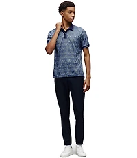 Psycho Bunny Reeves Allover Bunny Logo Short Sleeve Polo Shirt
