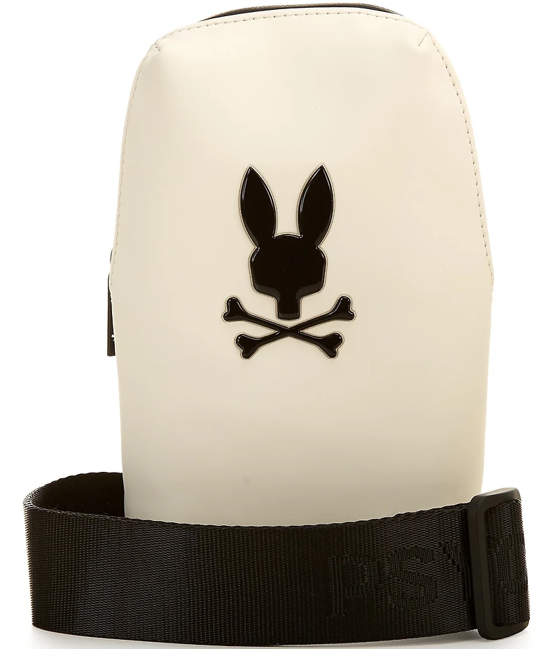 Psycho Bunny Rubberized Embossed Bunny Crossbody Bag