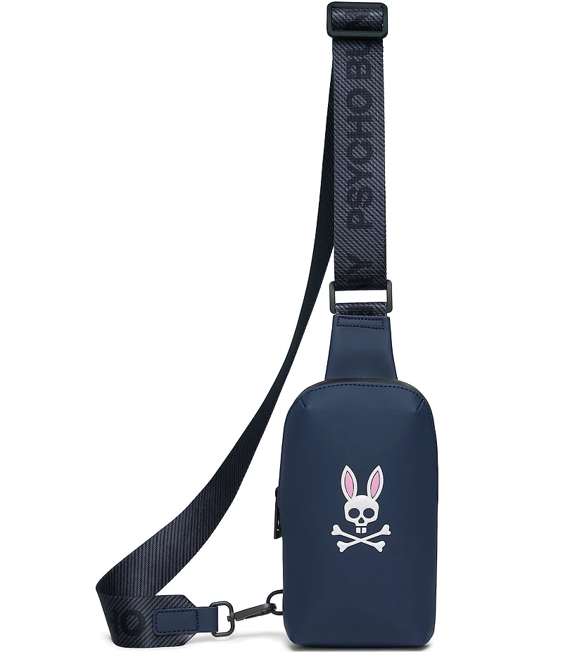 Psycho Bunny Rubberized Embossed Bunny Crossbody Bag