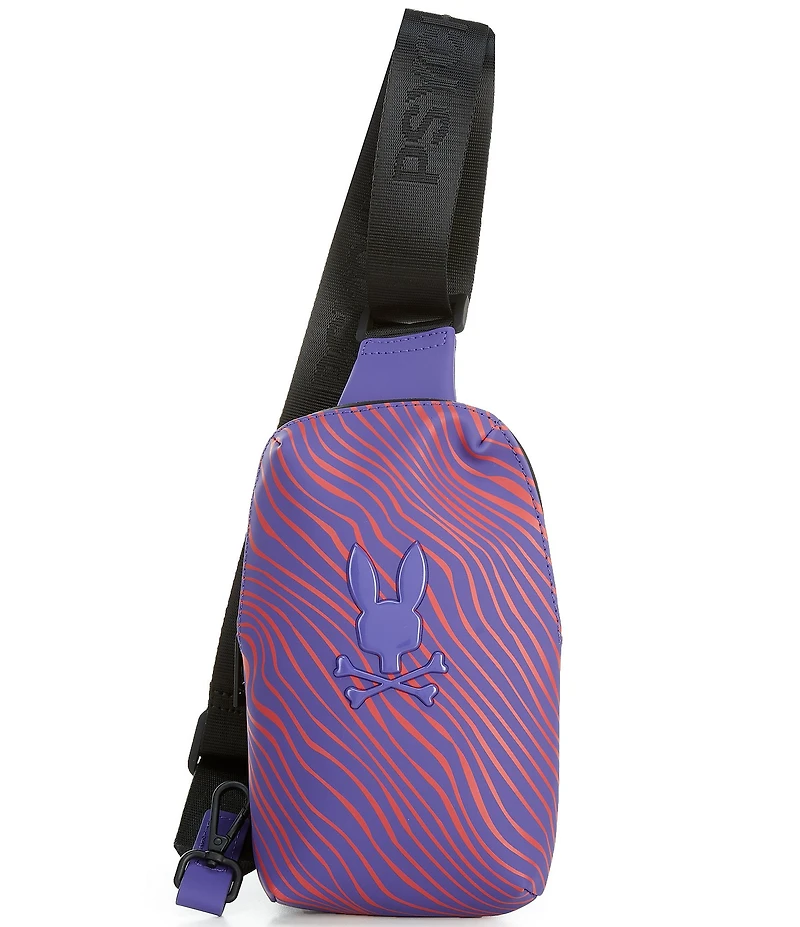 Psycho Bunny Rubberized Printed Crossbody Bag