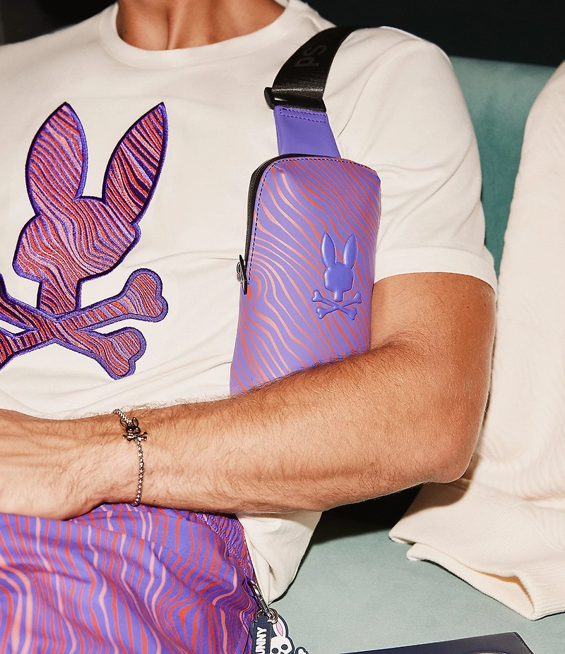 Psycho Bunny Rubberized Printed Crossbody Bag