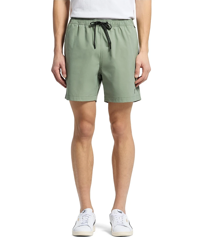 Psycho Bunny Samos Hydro Chromic 5 3/4#double; Inseam Printed Swim Trunks