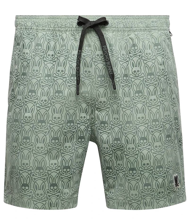 Psycho Bunny Samos Hydro Chromic 5 3/4#double; Inseam Printed Swim Trunks