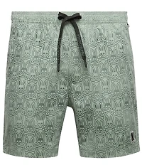 Psycho Bunny Samos Hydro Chromic 5 3/4#double; Inseam Printed Swim Trunks
