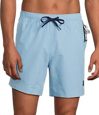 Psycho Bunny Samos Hydrochromic Printed 5.75#double; Inseam Swim Trunks