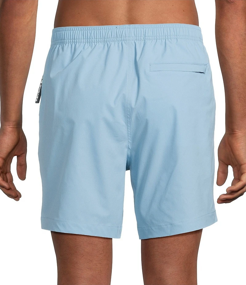 Psycho Bunny Samos Hydrochromic Printed 5.75#double; Inseam Swim Trunks