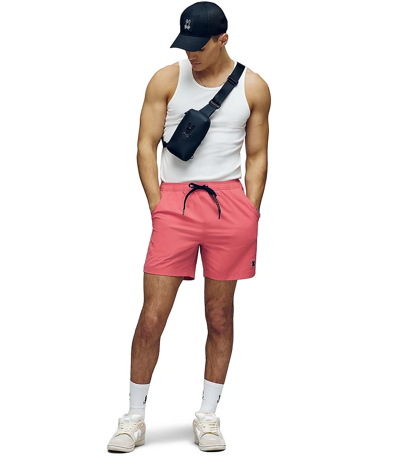 Psycho Bunny Samos Hydro Chromic 5 3/4#double; Inseam Printed Swim Trunks