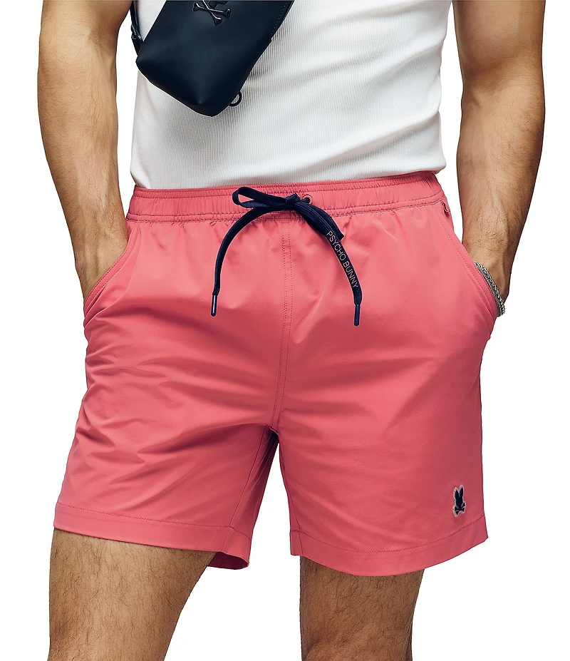 Psycho Bunny Samos Hydro Chromic 5 3/4#double; Inseam Printed Swim Trunks