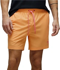 Psycho Bunny Samos Hydrochromic Printed 5.75#double; Inseam Swim Trunks