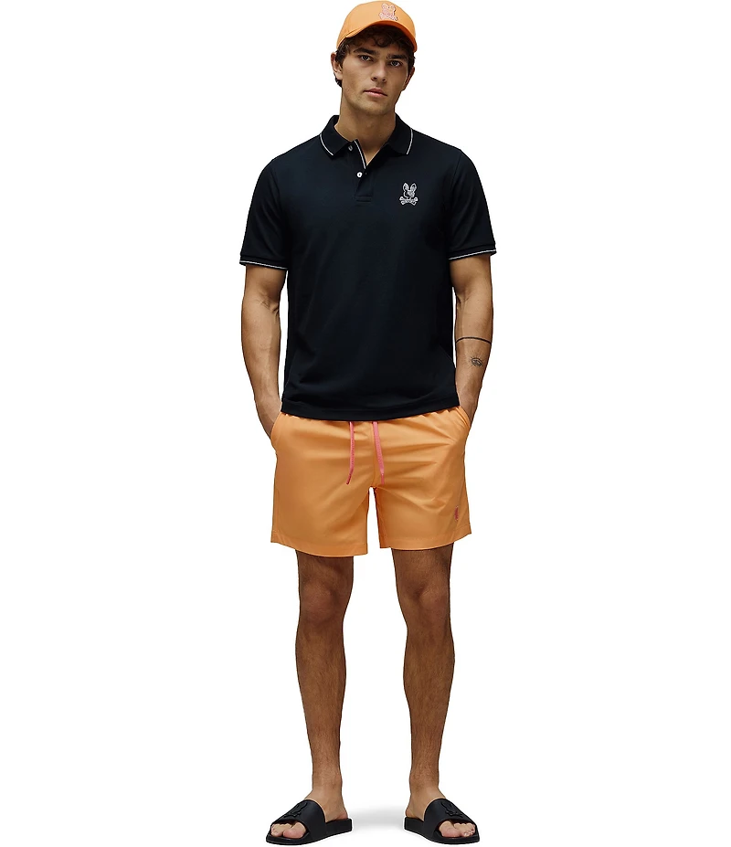 Psycho Bunny Samos Hydrochromic Printed 5.75#double; Inseam Swim Trunks