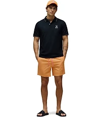 Psycho Bunny Samos Hydrochromic Printed 5.75#double; Inseam Swim Trunks