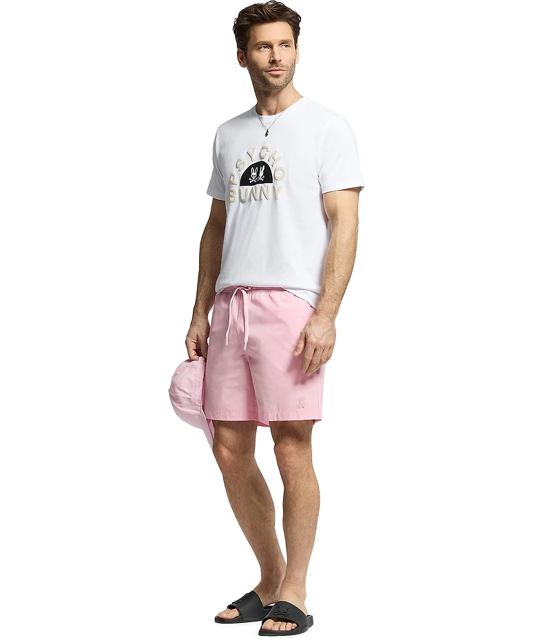 Psycho Bunny Samos Hydro Chromic 5 3/4#double; Inseam Printed Swim Trunks