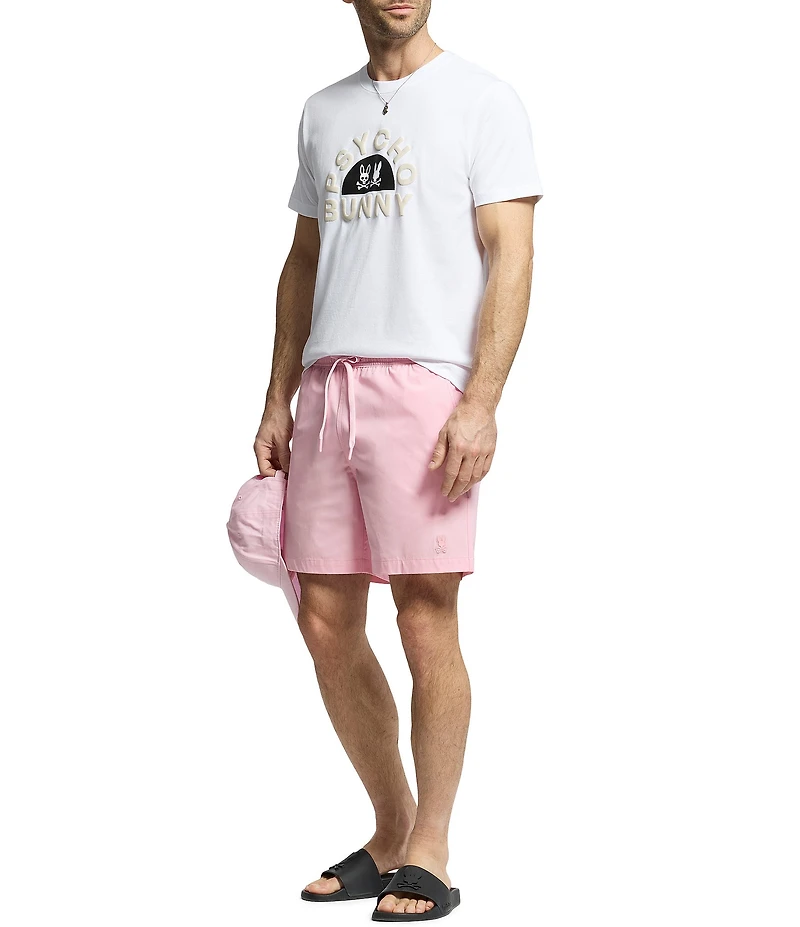 Psycho Bunny Samos Hydro Chromic 5 3/4#double; Inseam Printed Swim Trunks