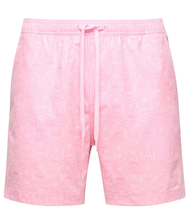 Psycho Bunny Samos Hydro Chromic 5 3/4#double; Inseam Printed Swim Trunks