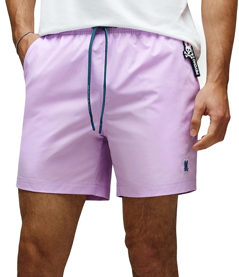 Psycho Bunny Samos Hydrochromic Printed 5.75#double; Inseam Swim Trunks