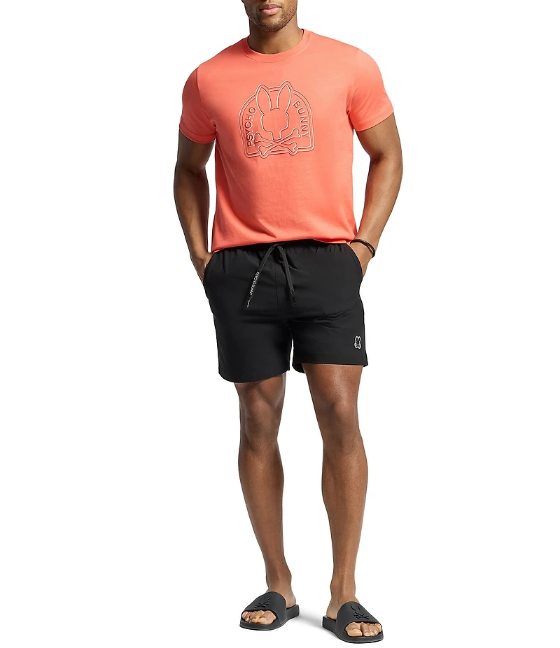 Psycho Bunny Samos Hydrochromic Printed 5.75#double; Inseam Swim Trunks