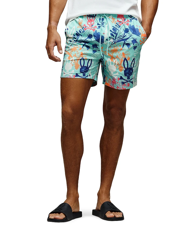 Psycho Bunny Santino 5 3/4#double; Inseam Swim Trunks