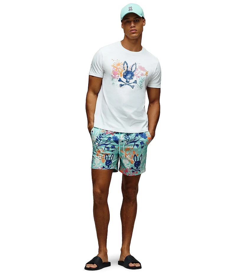 Psycho Bunny Santino 5 3/4#double; Inseam Swim Trunks