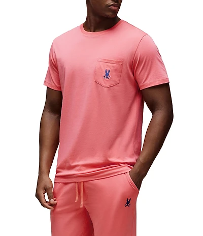 Psycho Bunny Short Sleeve Jersey Pocket Embroidered Bunny Lounge T-Shirt