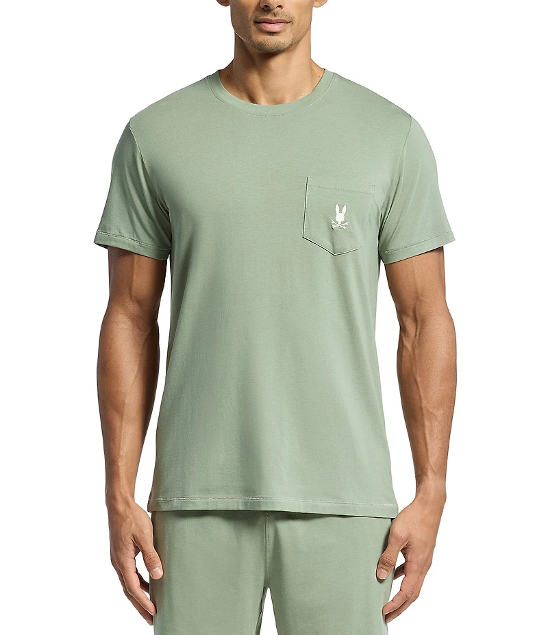 Psycho Bunny Short Sleeve Jersey Pocket Embroidered Bunny Lounge T-Shirt