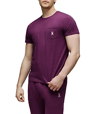 Psycho Bunny Short Sleeve Jersey Pocket Embroidered Bunny Lounge T-Shirt