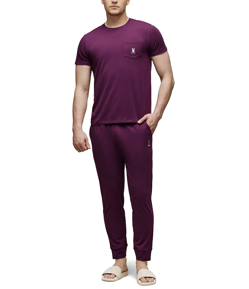 Psycho Bunny Short Sleeve Jersey Pocket Embroidered Bunny Lounge T-Shirt