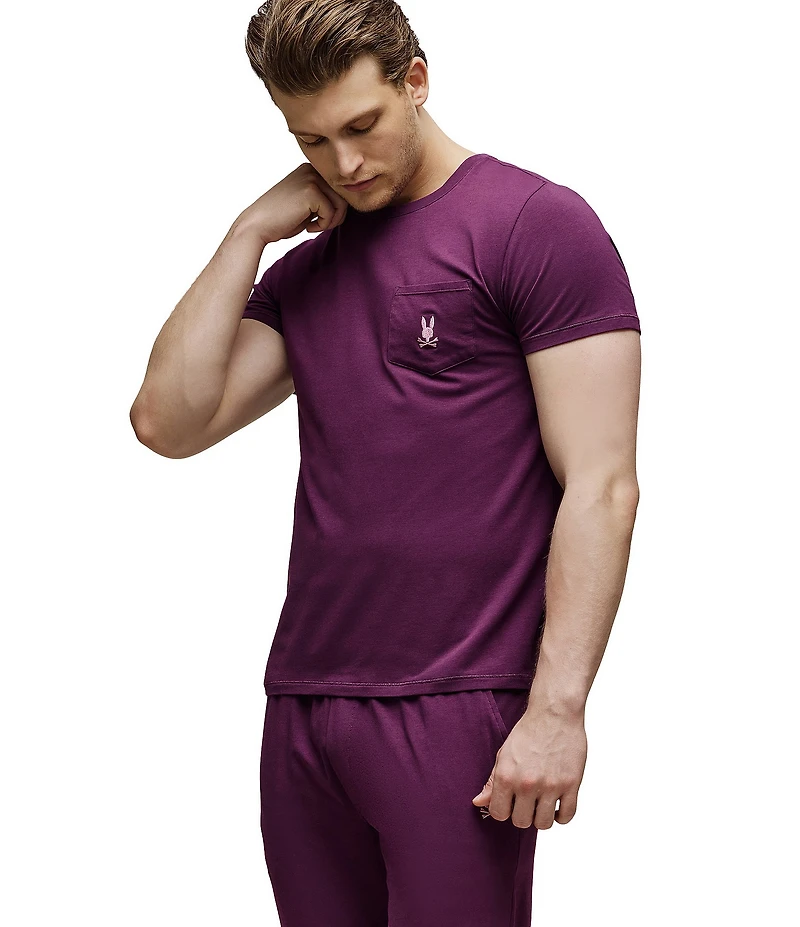 Psycho Bunny Short Sleeve Jersey Pocket Embroidered Bunny Lounge T-Shirt