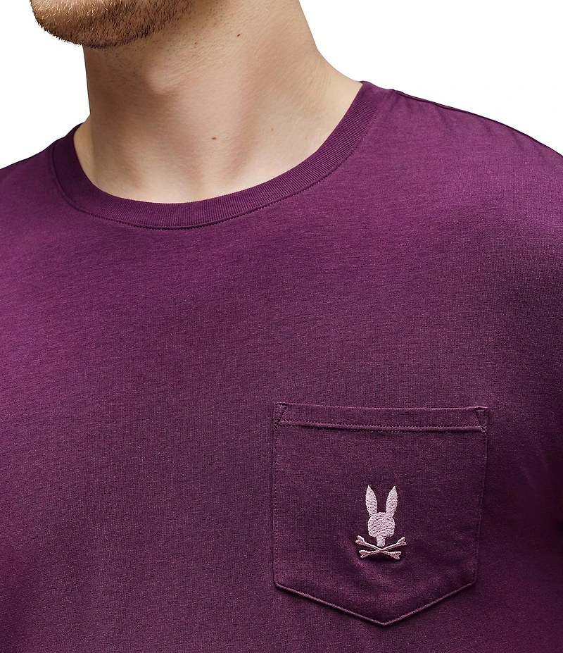 Psycho Bunny Short Sleeve Jersey Pocket Embroidered Bunny Lounge T-Shirt