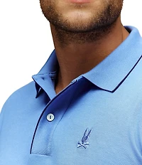 Psycho Bunny Slim Fit Bryce Performance Stretch Pique Short Sleeve Polo Shirt