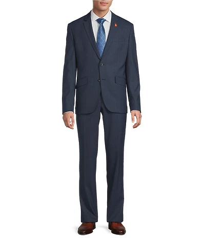 Psycho Bunny Slim Fit Plaid Flat Front 2-Piece Suit