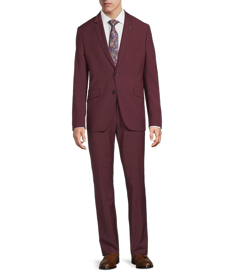 Psycho Bunny Slim Fit Solid Flat Front 2-Piece Suit